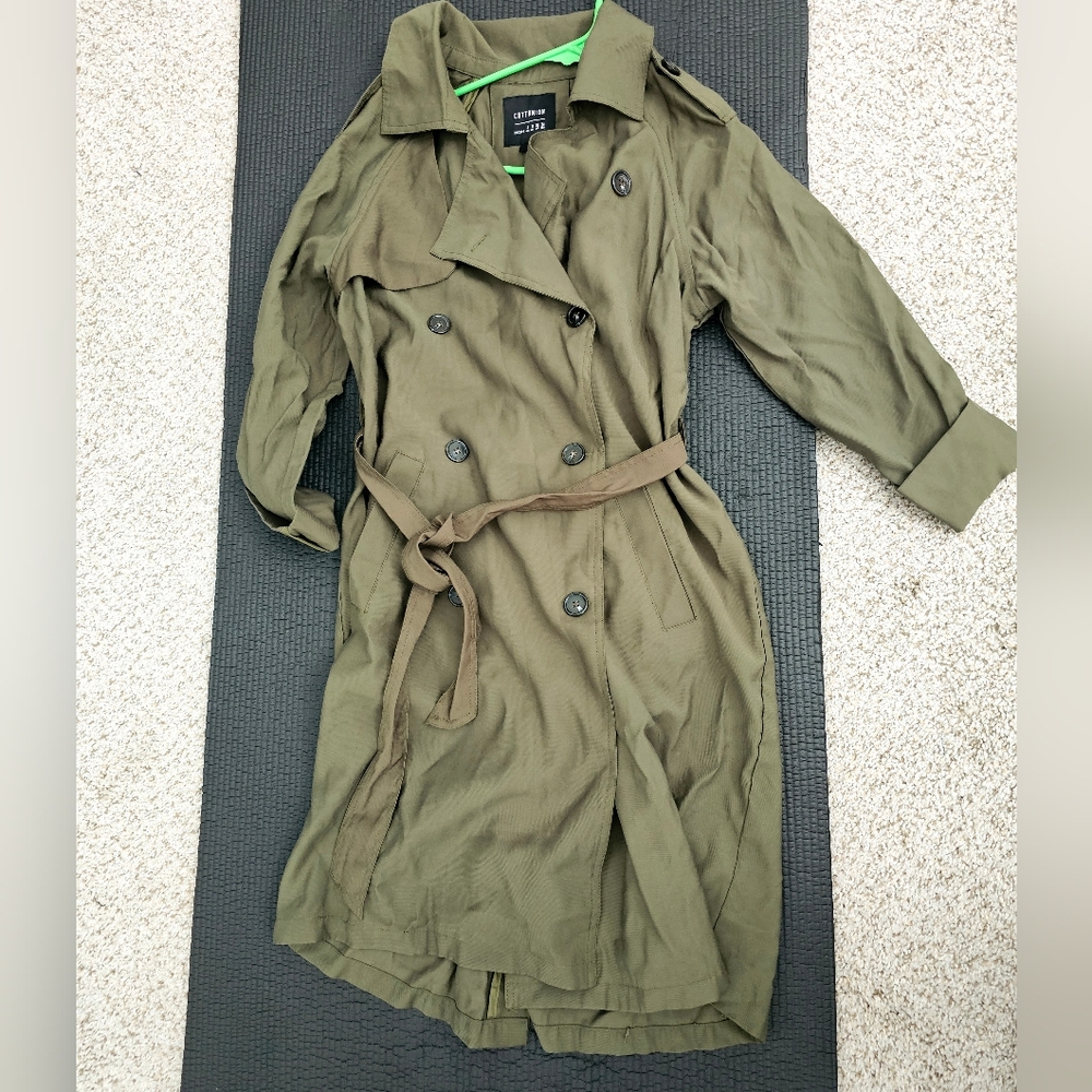 NWOT Cotton On Jackets/Coats | Dark Green Trenchcoat US Size 0